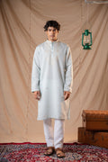 Icicle Blue Sequence Embroidery Kurta for Men