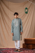 Lafayette Green Sequence Embroidery Kurta for Men