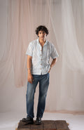 Light Blue Crochet Shirt for Men