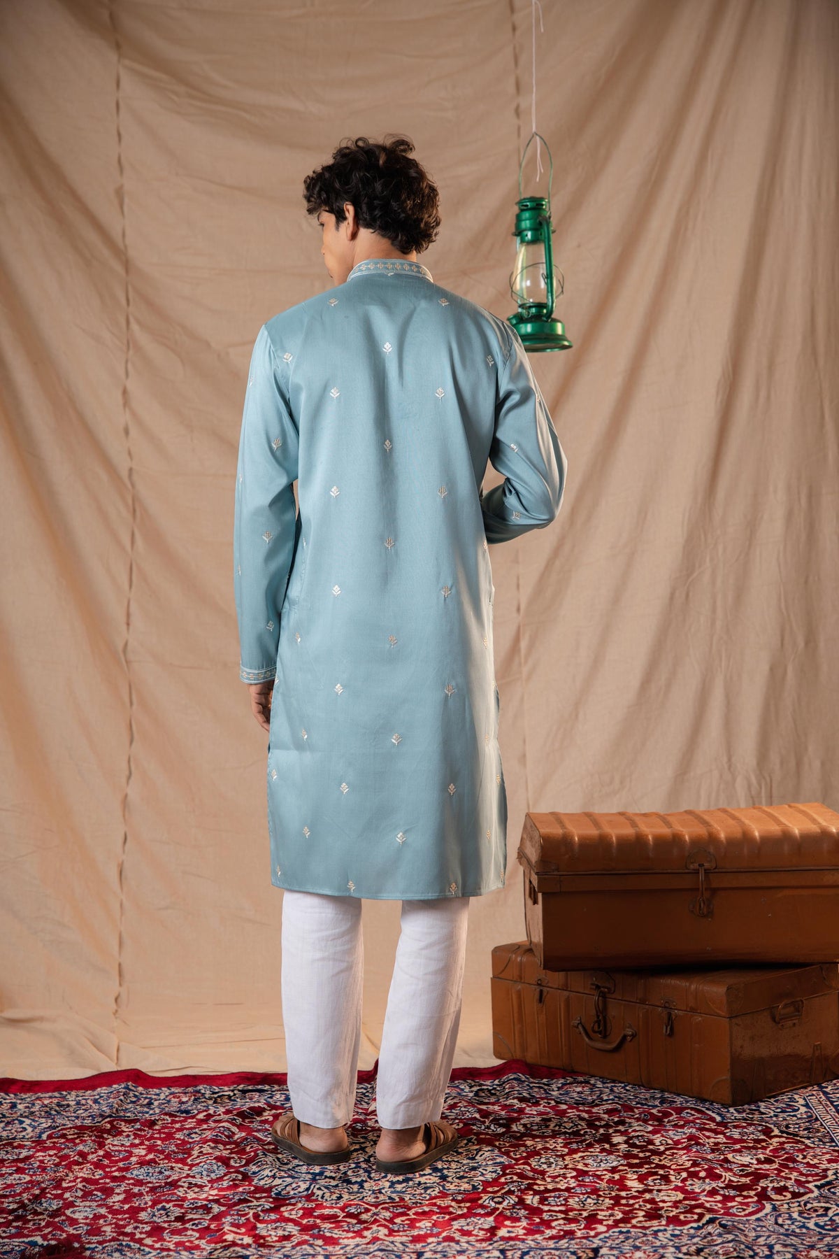 Sapphire Sequence Embroidery Kurta for Men