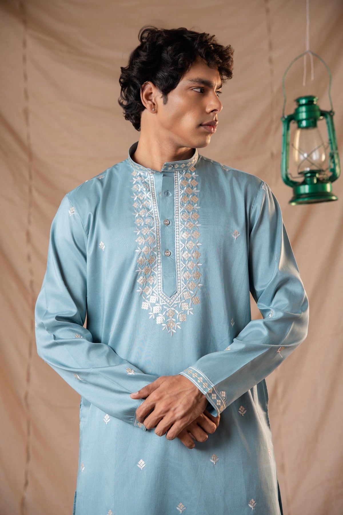 Sapphire Sequence Embroidery Kurta for Men