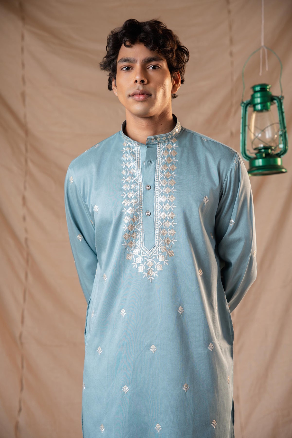 Sapphire Sequence Embroidery Kurta for Men