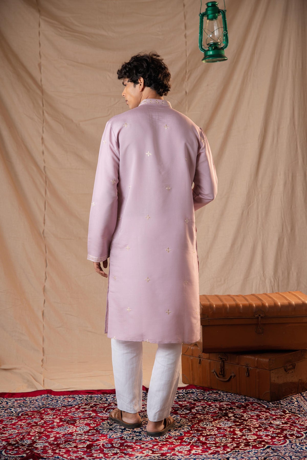 Wisteria Sequence Embroidery Kurta for Men