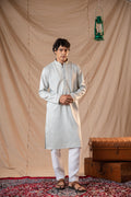 Powder Blue Sequence Embroidery Kurta for Men