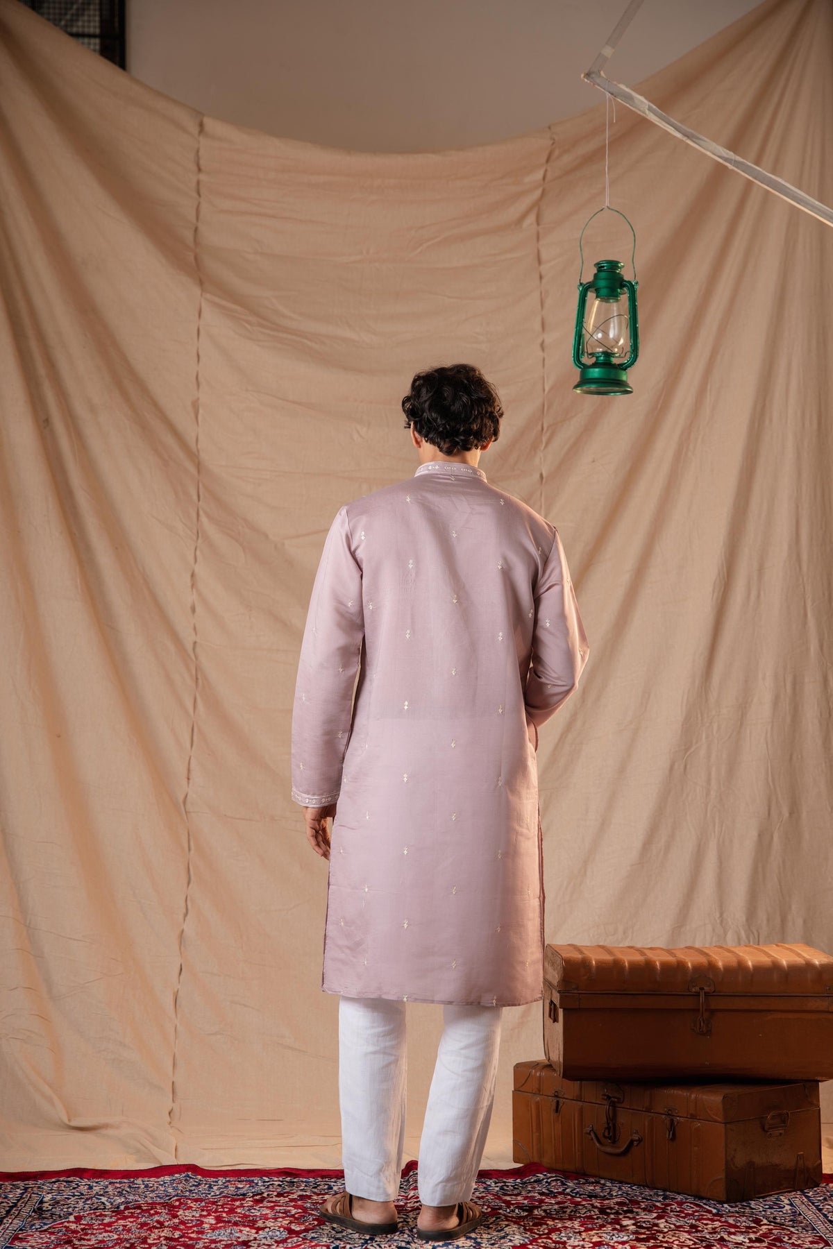 Thistle Sequence Embroidery Kurta for Men