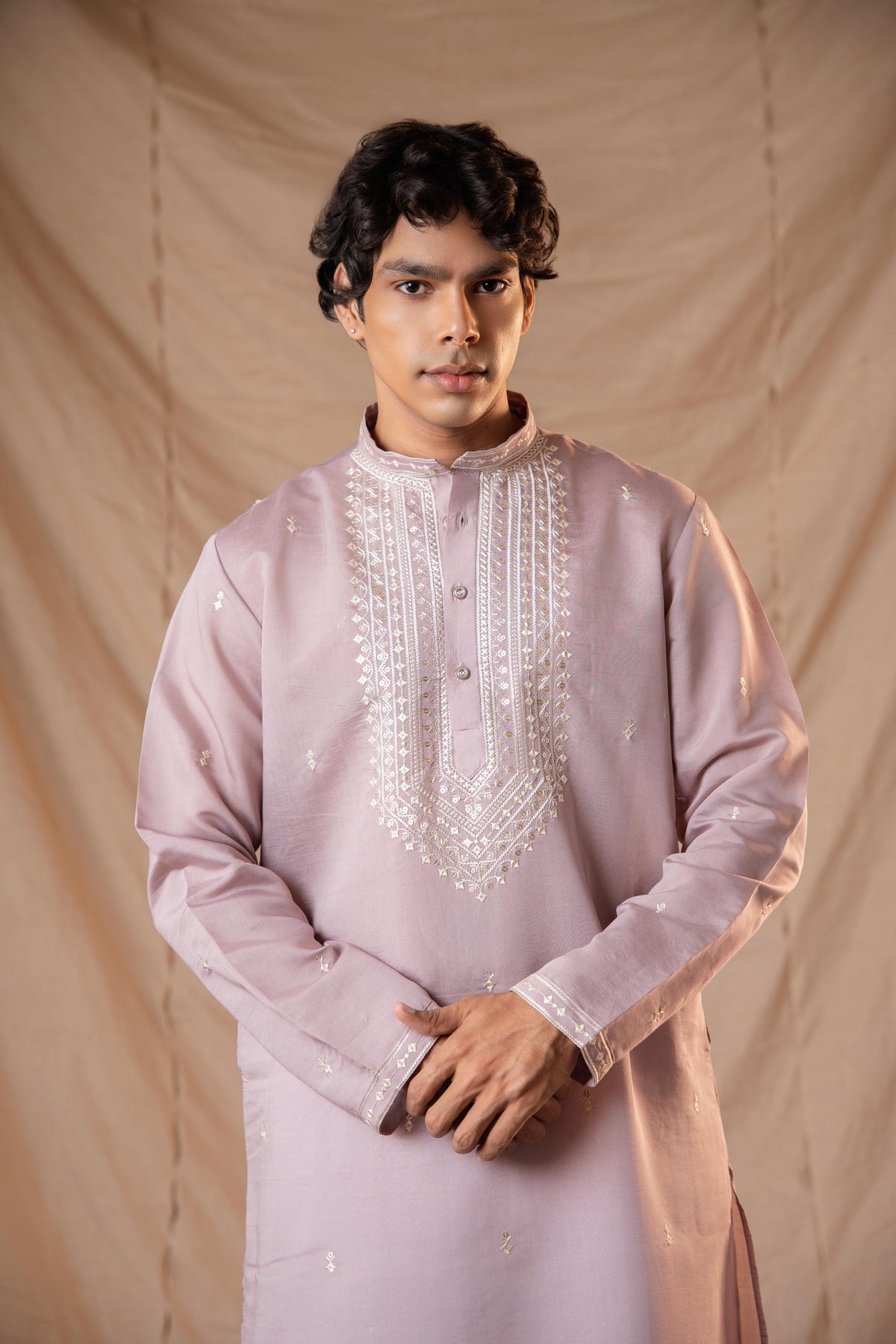 Thistle Sequence Embroidery Kurta for Men