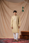 Dark Olive Sequence Embroidery Kurta for Men