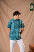 Paris Green Batik Short Kurta for Men