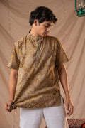 Chrome Batik Print Short Kurta For Men