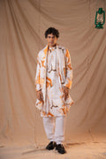 Orange Giza Kurta with Dupatta for Men