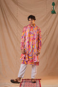 Pink Giza Kurta with Dupatta for Men