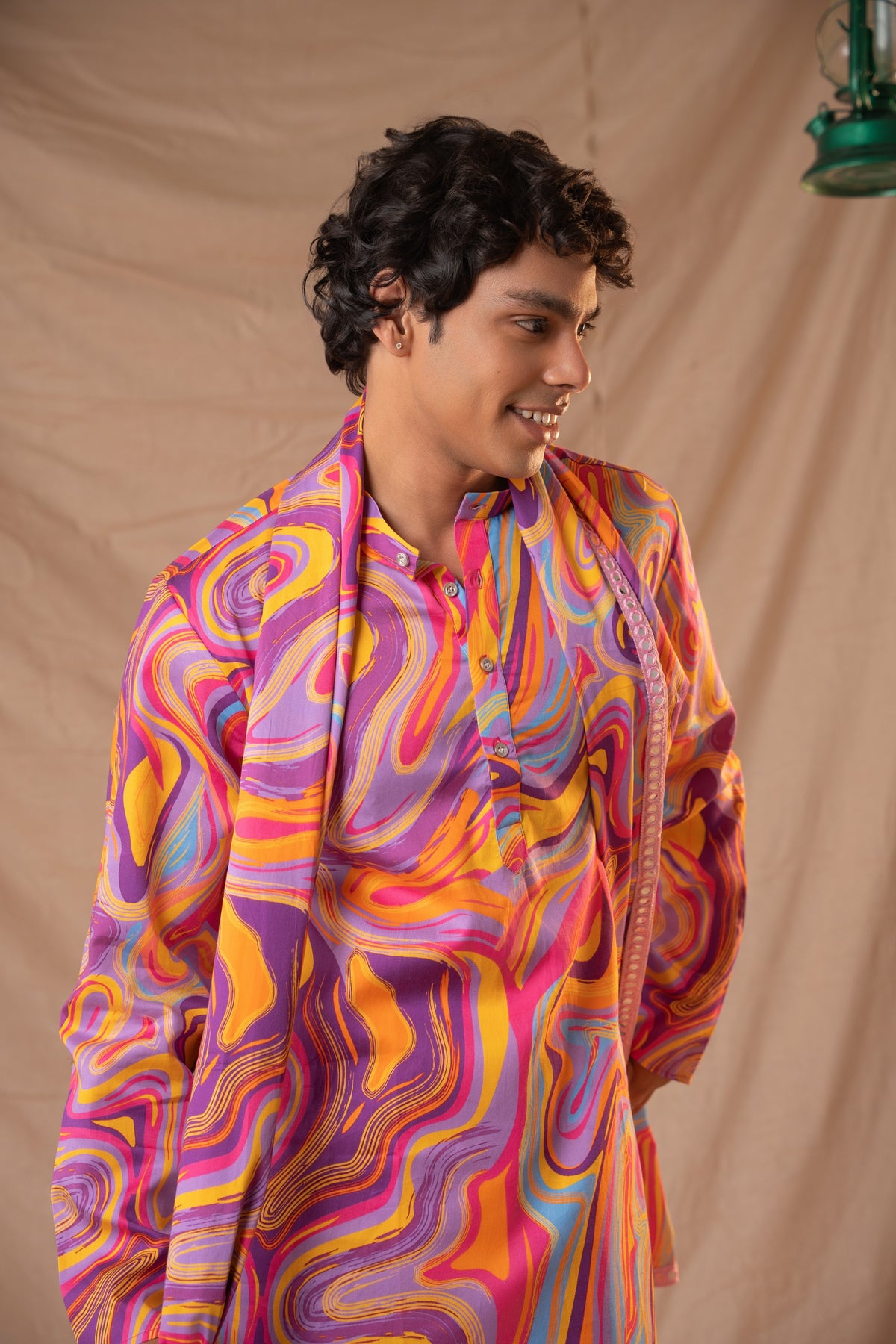 Pink Giza Kurta for Men