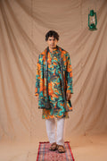 Teal Giza Kurta with Dupatta for Men