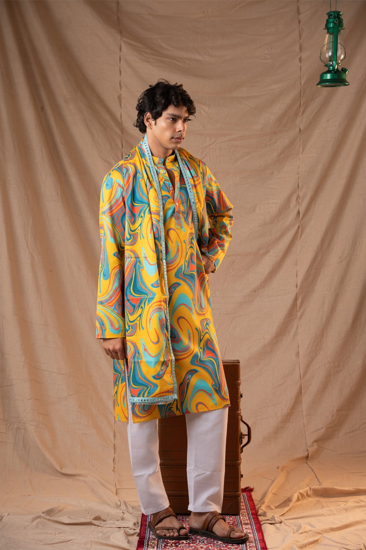 Yellow Giza Kurta for Men