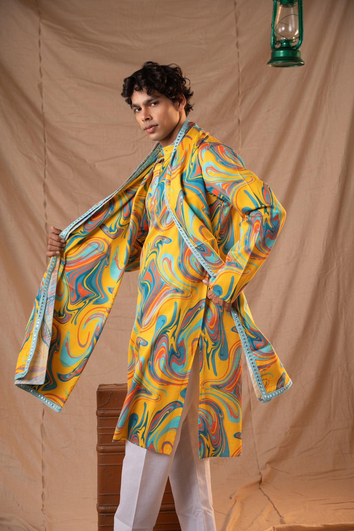 Yellow Giza Kurta for Men