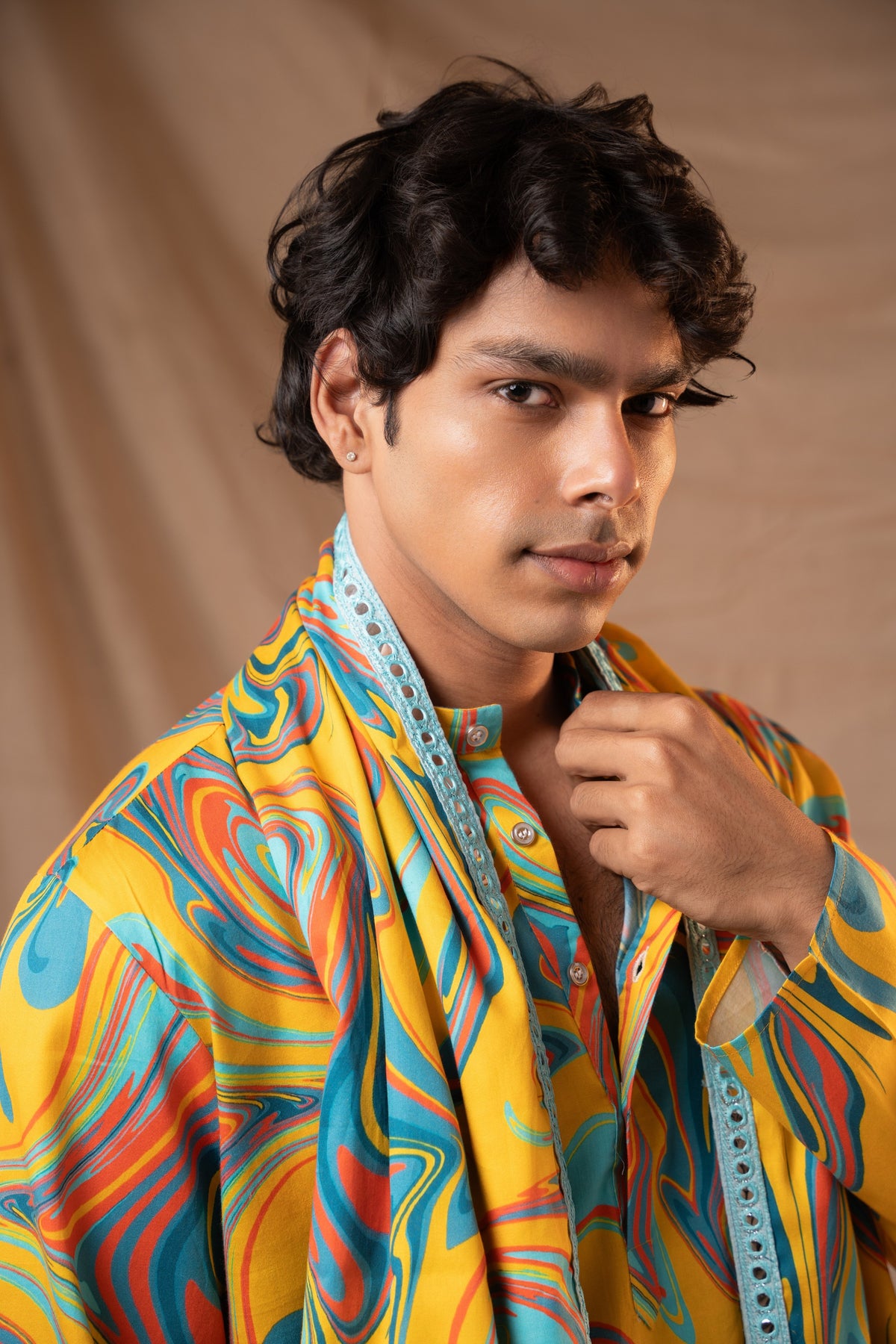 Yellow Giza Kurta for Men