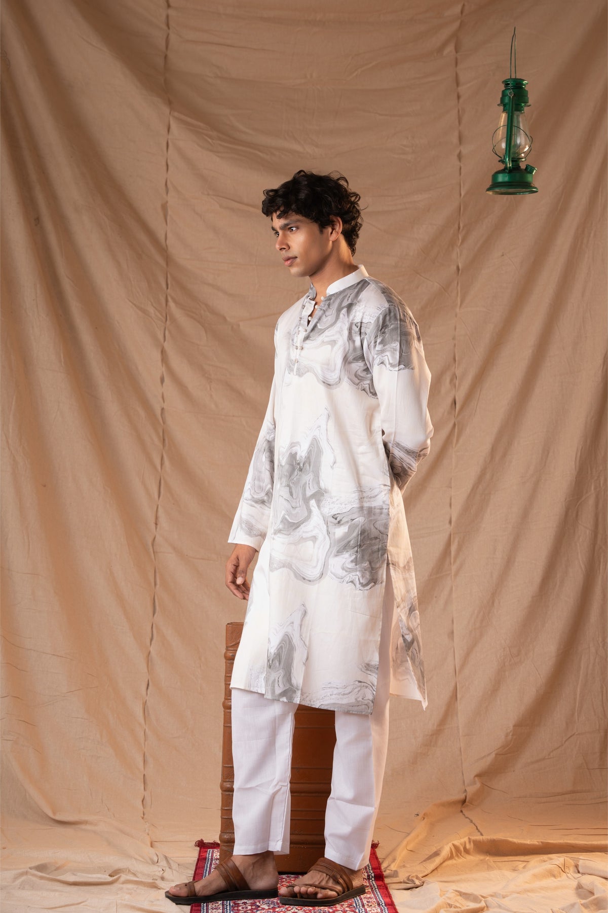 White Giza Kurta for Men