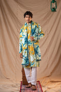 Cool Mint Giza Kurta with Dupatta for Men