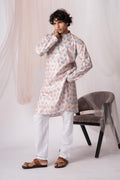 Multi Shaded Position Print Kurta For Men