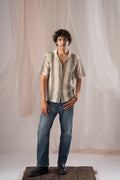 Cream Crochet Shirt for Men